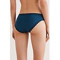 slip in cotone e pizzo donna blu taglia 5