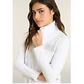 felpa full zip con collo alto e dettagli silver bianco donna medium