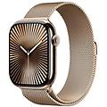 watch series 10 gps + cellular 46 mm smartwatch con cassa in titanio color oro e cinturino sport