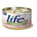 life cat natural lattine 85 gr tonno con gamberetti confezione da 24 pezzi cibo umido per gatti