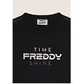 felpa girocollo con logo e slogan "time shine" nero donna extra small