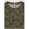 vestito midi in viscosa animalier con maniche corte green zebra animalier donna small