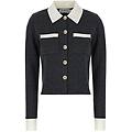 cardigan 'grey contrast collar'