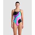pezzo unico donna black-violet-water-shocking pink