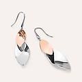 orecchini pendenti lady code acciaio bicolore bianco / rosa collezione lady code bicolore bianco /