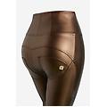 pantaloni wr. up vita altissima in similpelle metallizzata bronze mirror effect donna large