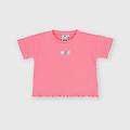 t-shirt in costina da bambina rosa taglia 18m