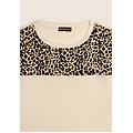 t-shirt manica corta con dettaglio animalier sulle spalle whitecup gray donna small