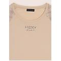 t-shirt manica lunga con fondo asimmetrico moonbeam-moonbeam-dove check donna extra large