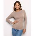 maglia girocollo basic in tencel modal con cashmere / beige melange / m beige melange