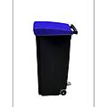 pattumiera a pedale salvaspazio con coperchio blu 70000 ml 43x81x32 cm (lxhxp) nero/blu