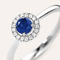 anello solitario charlotte oro bianco zaffiro diamante collezione charlotte misura 54 oro bianco