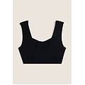 top sportivo con scollo a cuore e supporto leggero nero donna exsmall/small