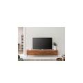 mobile tv in legno di acacia 220x40x50 laccato naturale / marmo bianco karlstad #06
