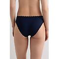 slip in cotone e pizzo donna blu taglia 5