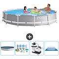 - piscina fuori terra in giro 366x366x76 cm grigio include accessori coordinati cb59