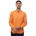 camicia lino manica lunga arancio