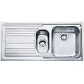 lavello integrato 1. 5 vasche con gocciolatoio a sinistra logica line l 100 x l 50 cm argento