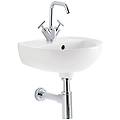lavamani 40 colibrì 40 cm monoforo sospeso bianco lucido