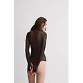 body collo alto in tulle donna nero taglia l