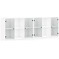 - libreria con ante bianca 204x37x75 cm in legno multistrato