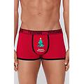 boxer in cotone con logo stampa natalizia uomo rosso tama&ntilde;o s