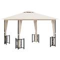 - gazebo con teli laterali e doppio tetto 3x3 m crema