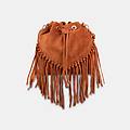 borsa bucket da donna in suede con frange