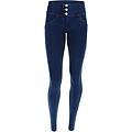pantalone wr. up skinny a vita media lunghezza regular in denim elasticizzato jeans scuro-cuciture