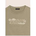 t-shirt manica corta con decori floreali e borchie abbey stone donna extra large
