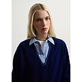 - maglione in pura lana blu oversize donna blu navy taglia xs