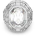 anello cocktail mesmera taglio ottagonale bianco placcato color argento 50