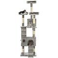 - albero per gatti con tiragraffi in sisal 170 cm grigio