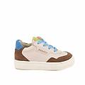 sneakers da bambino beige e marrone con zip taglia 22