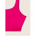 top sportivo seamless con fascia sottoseno in costina rose violet donna medium/large