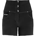shorts push up wr. up in gabardine vita alta e taglio vivo nero donna xxs