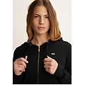 felpa con cappuccio animalier e zip frontale black zebra animalier donna small