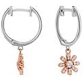 orecchini a cerchio silver moments argento bicolore bianco / rosa cubic zirconia collezione silver