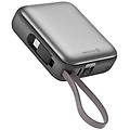 - batteria esterna 10000mah con cavi usb-c e lightning ultra-compatta argento