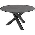 tavolo spider gwin 130x72 cm (øxh) piano tavolo cemento struttura nero rotonda