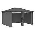 - gazebo da giardino con tende 4x3 m antracite