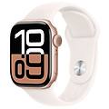 watch series 10 serie 10 gps 42mm cassa in alluminio color oro rosa con light blush sport band m/l