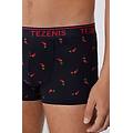 boxer in cotone stampato bordi a contrasto con logo uomo blu tamaño m