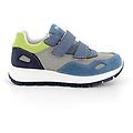 sneakers da bambino grigio e celeste con strap taglia 34