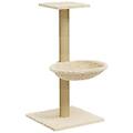 - albero per gatti con palo tiragraffi in sisal crema 74 cm