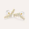 orecchini lobo bon ton oro giallo cubic zirconia collezione bon ton oro giallo