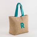 shopping lettera r zante shop naturale/acquamarina taglia unica