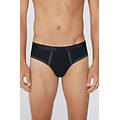 slip in cotone organico con bordi a contrasto e logo uomo nero tama&ntilde;o xl