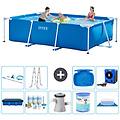 - piscina fuori terra rettangolo 300x200x75 cm blu include accessori coordinati a234