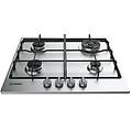 thp 642 ix/i piano cottura nero acciaio inossidabile da incasso gas 4 fornello(i)